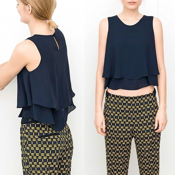 Zara Tops - Zara Double Layer Crop Top